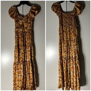 #B00 {EUC} VELVET TORCH floral maxi dress